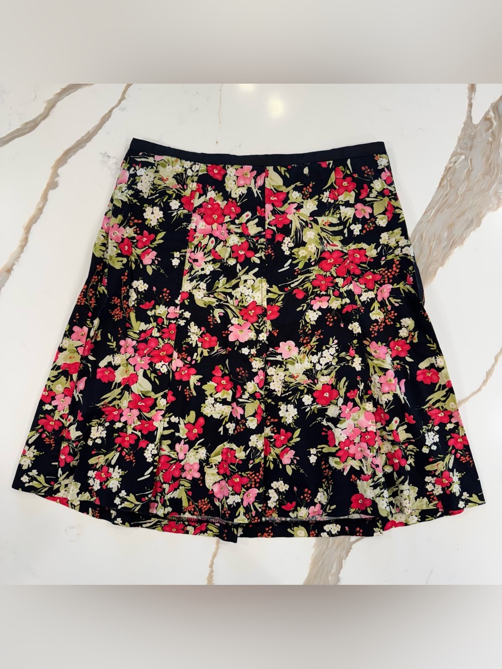 Vintage Floral A-Line Skirt Size 4 Whimsy Goth Cottagecore Made in USA